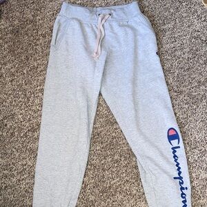 Champion Kids Light Gray Joggers with Blue Logo